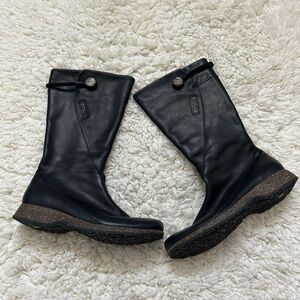 Teva Montecito Black Leather Mid-Calf Boots Size  7.5